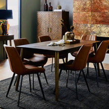 Load image into Gallery viewer, Tan faux leather dining chair