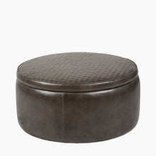Indlæs billede til gallerivisning Leather storage Arturo pouffe