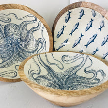 Load image into Gallery viewer, Enamel & Wood Fish Bowl, 23cm