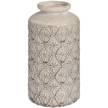 Lade das Bild in den Galerie-Viewer, Vase in an ivory patterned design, ceramic vase
