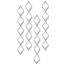 Load image into Gallery viewer, Decorative hanging long quarterfoil silver mirror