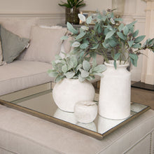 Indlæs billede til gallerivisning Distressed mirrored trays with wooden detailing in three sizes