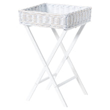 Lade das Bild in den Galerie-Viewer, Wicker top butler table in white or grey
