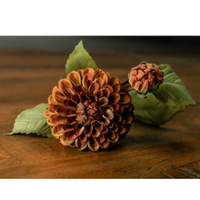 Load image into Gallery viewer, Deep mustard faux dahlia stem