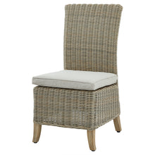 Indlæs billede til gallerivisning Outdoor tall wicker dining chair & cushion