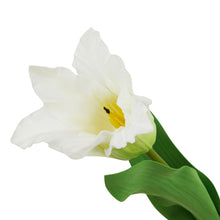 Indlæs billede til gallerivisning Faux white parrot tulips bunch of 5 stems