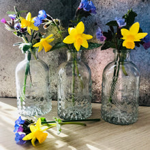 Load image into Gallery viewer, A set of three of Fleur De Lis bottle bud vases