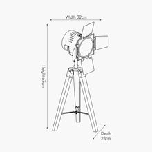 Indlæs billede til gallerivisning Film tripod silver floor & table lamp in two sizes