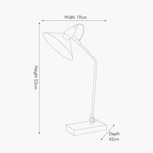 Indlæs billede til gallerivisning Canton matt black metal & glass cone table lamp