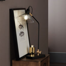 Indlæs billede til gallerivisning Canton matt black metal & glass cone table lamp