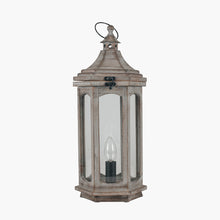 Charger l'image dans la galerie, Table lamp in grey wood in a lantern style
