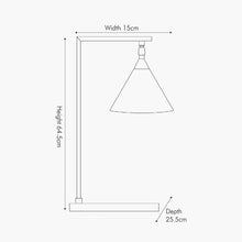 Indlæs billede til gallerivisning Matt Black & antique brass conical table lamp