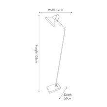 Indlæs billede til gallerivisning Canton matt black metal & glass cone floor lamp