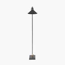 Indlæs billede til gallerivisning Canton matt black metal & brass cone floor lamp