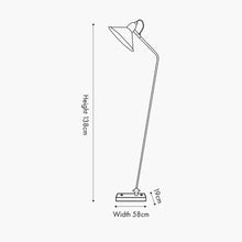 Indlæs billede til gallerivisning Canton matt black metal & brass cone floor lamp