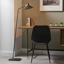 Indlæs billede til gallerivisning Canton matt black metal & brass cone floor lamp
