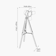 Load image into Gallery viewer, Film tripod gold floor lamp in two sizes