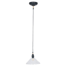 Indlæs billede til gallerivisning Canton matt black metal & glass cone pendant light