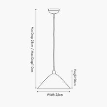 Indlæs billede til gallerivisning Canton matt black & brass metal cone pendant light