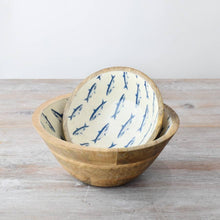 Load image into Gallery viewer, Enamel & Wood Fish Bowl, 17cm