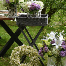 Lade das Bild in den Galerie-Viewer, Wicker top butler table in white or grey