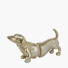 Indlæs billede til gallerivisning Metal sausage dog book ends in gold or silver
