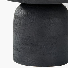 Lade das Bild in den Galerie-Viewer, close up of the base of the wooden pedestal bowl in black