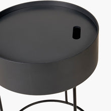 Lade das Bild in den Galerie-Viewer, Wood veneer & black metal storage table in a range of colours