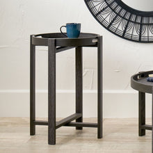 Indlæs billede til gallerivisning Dark grey oak veneer side tray table