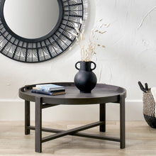 Indlæs billede til gallerivisning Dark grey oak veneer coffee table