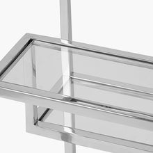 Charger l'image dans la galerie, Clear glass & silver metal side table