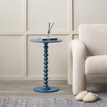 Lade das Bild in den Galerie-Viewer, Side table with bobble stem leg design in blue, perfect for small spaces beside sofas or armchairs.