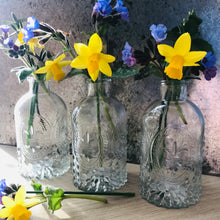 Load image into Gallery viewer, A set of three of Fleur De Lis bottle bud vases