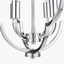 Indlæs billede til gallerivisning Metal 4 light Fleur De Lys pendant light in nickel or black