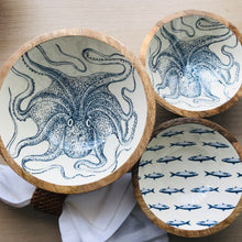 Load image into Gallery viewer, Enamel & Wood Fish Bowl, 17cm
