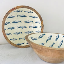 Load image into Gallery viewer, Enamel & Wood Fish Bowl, 23cm