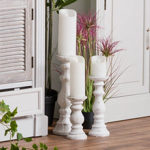 Afbeelding in Gallery-weergave laden, Textured cream stone candle holder in three sizes