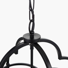 Indlæs billede til gallerivisning Metal 4 light Fleur De Lys pendant light in nickel or black