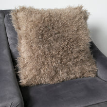 Load image into Gallery viewer, Curly Sheepskin square cushion in a range of colours