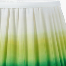 Charger l'image dans la galerie, Lampshade featuring hand pleated ombre design in shades of graduating emerald green and white.