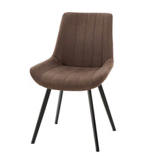 Indlæs billede til gallerivisning Coffee faux leather dining chair