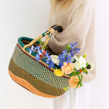 Indlæs billede til gallerivisning Bolga shopper basket in blue & green