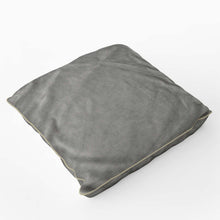 Afbeelding in Gallery-weergave laden, luxurious velvet velour cushion in silver with coordinating piping, ideal for any home decor.
