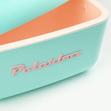 Lade das Bild in den Galerie-Viewer, Polarbox coolbox in cyan baby rose pop design showcasing retro style and innovative features.