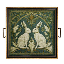 Charger l'image dans la galerie, Art Nouveau style decorative rabbits square tray