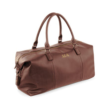 Charger l'image dans la galerie, Personalised Monogrammed Vegan Leather Weekender Holdall