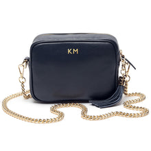 Indlæs billede til gallerivisning Personalised Elie Beaumont black bag with gold chain strap