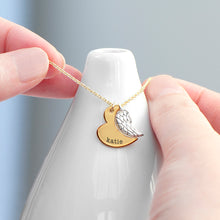 Indlæs billede til gallerivisning Personalised heart & wing necklace
