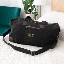 Charger l'image dans la galerie, Personalised Monogrammed Luxury Waxed Canvas Holdall