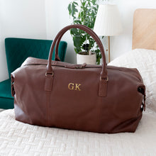 Charger l'image dans la galerie, Personalised Monogrammed Vegan Leather Weekender Holdall
